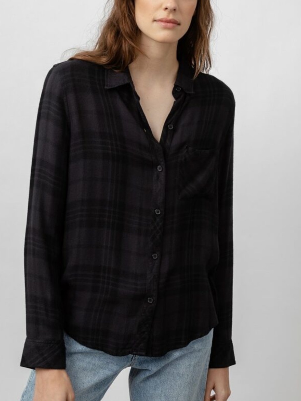 Rails Hunter Plaid Button Down Shirt - Onyx Jet